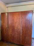 Szafa ubraniowa art deco vintage z litego drewna 3 drzwiowa