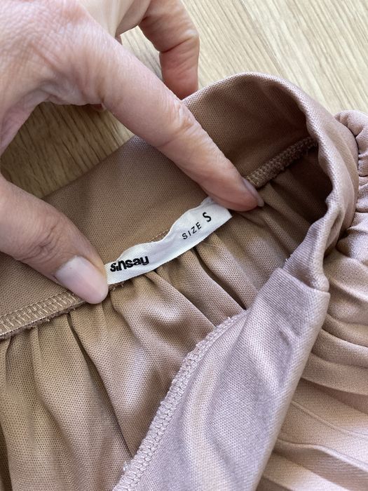 Spódnica plisowana midi beżowa r. S