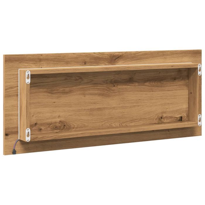 vidaXL Lustro łazienkowe z LED, dąb artisan, 100x8,5x37 cm