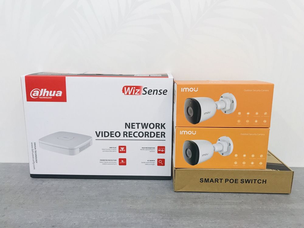 Комплект ip CVI видеонаблюдения Dahua hikvision 1Mp 2Mp 3Mp 4Mp 6Mp
