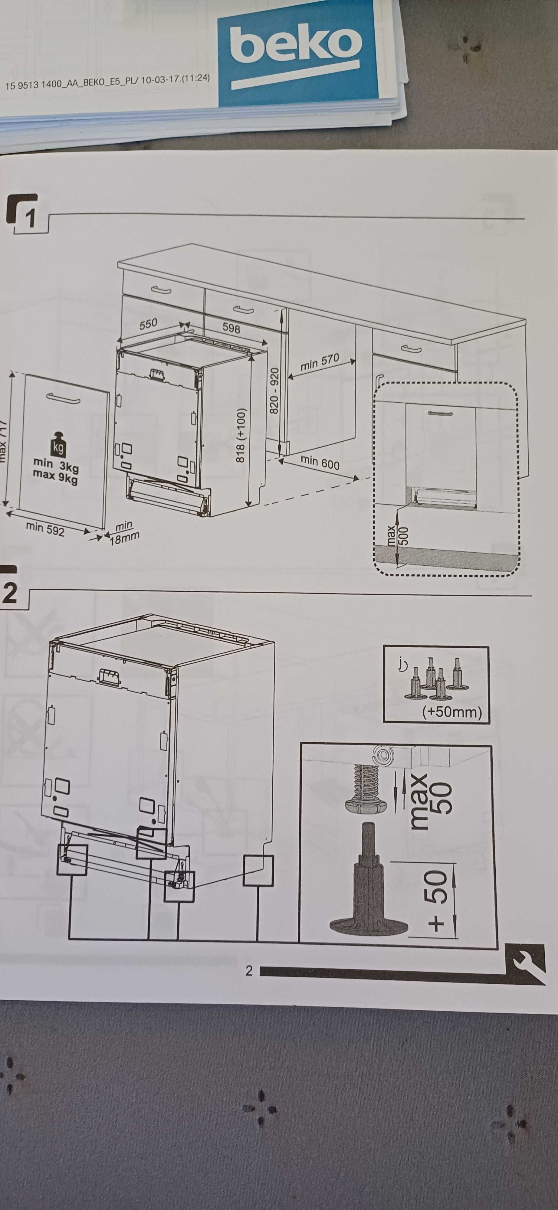 Zmywarka uszkodzona Beko