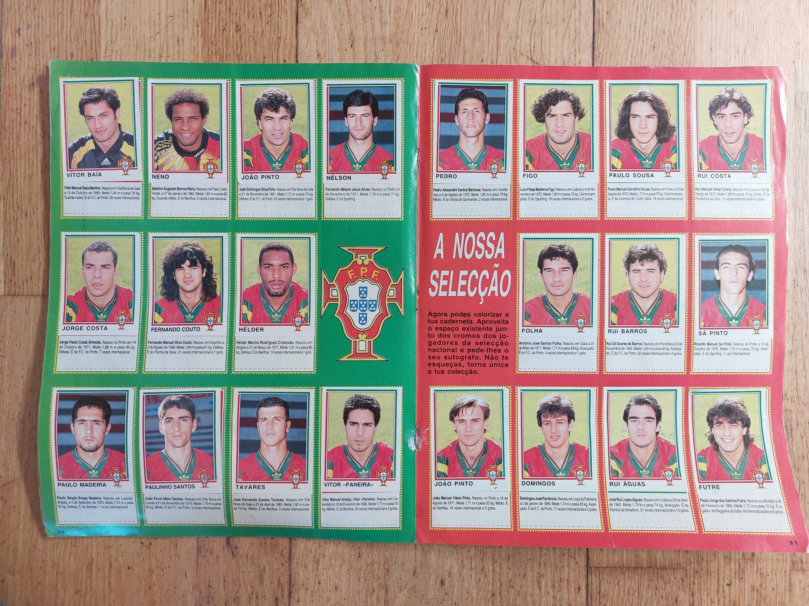 Caderneta de cromos "Futebol 94-95" - Completa