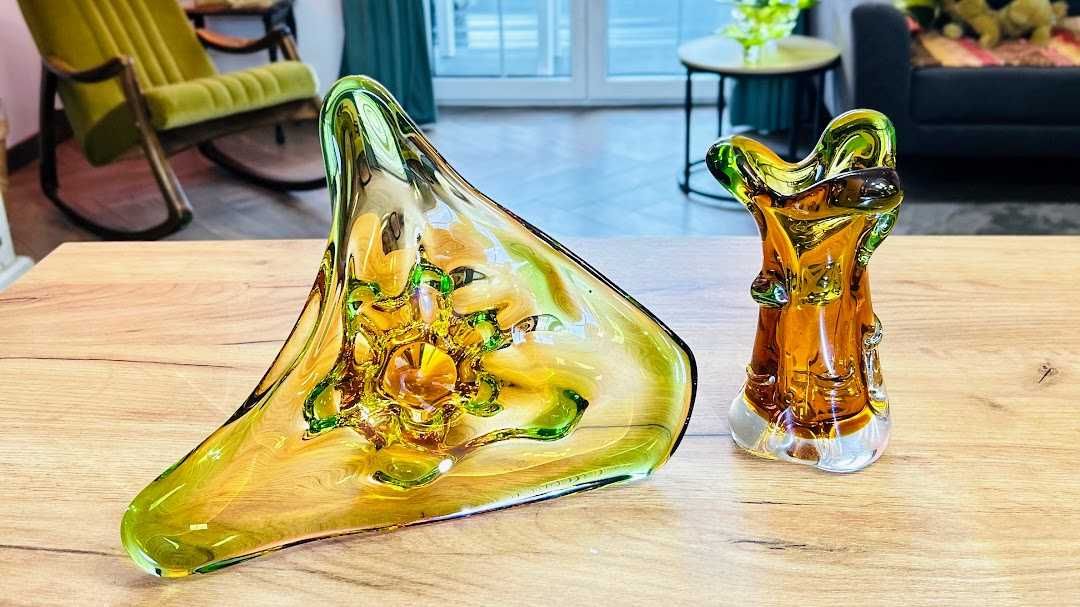 Patera „Niagara” Františka Zemka dla Mstišov Glass Union czeskie szkło
