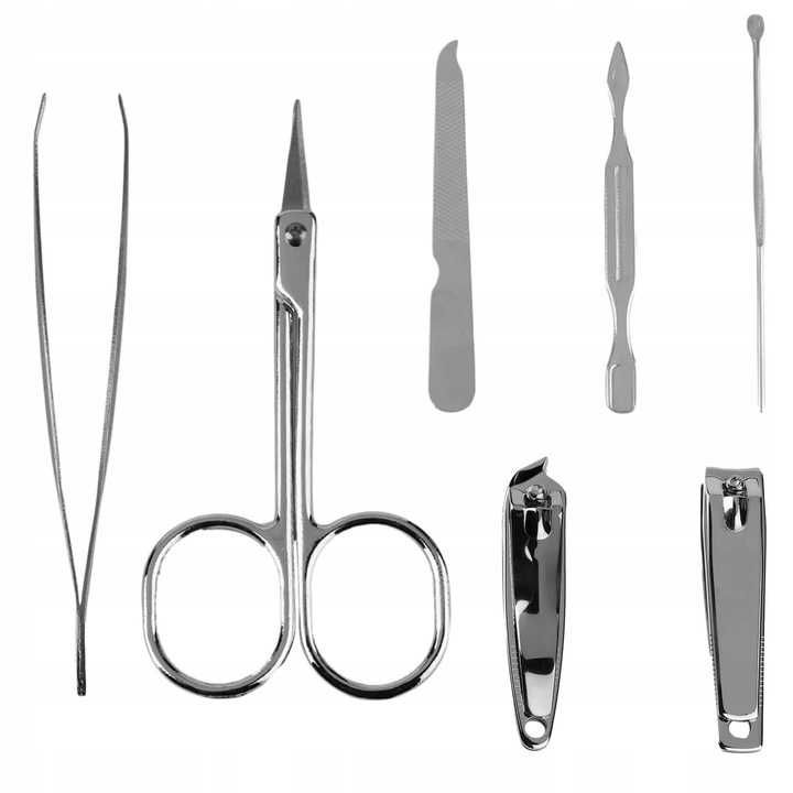 Zestaw Do Paznokci Przybornik Manicure 7 Elementów