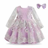 Fioletowa sukienka tiulowa balowa haft 18 24 miesiące 86 cm