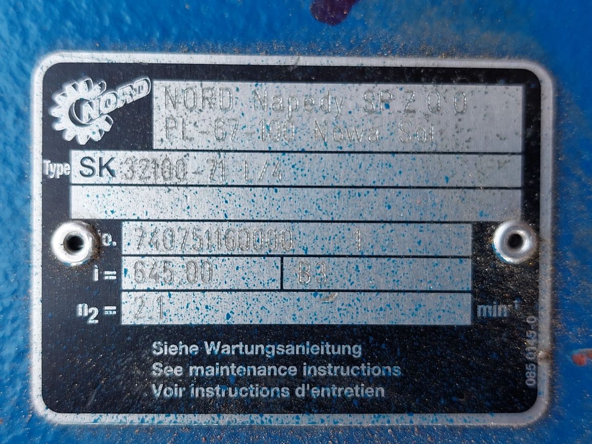 Motoreduktor kątowy 0.37kw. 2,1obr. Firmy Nord