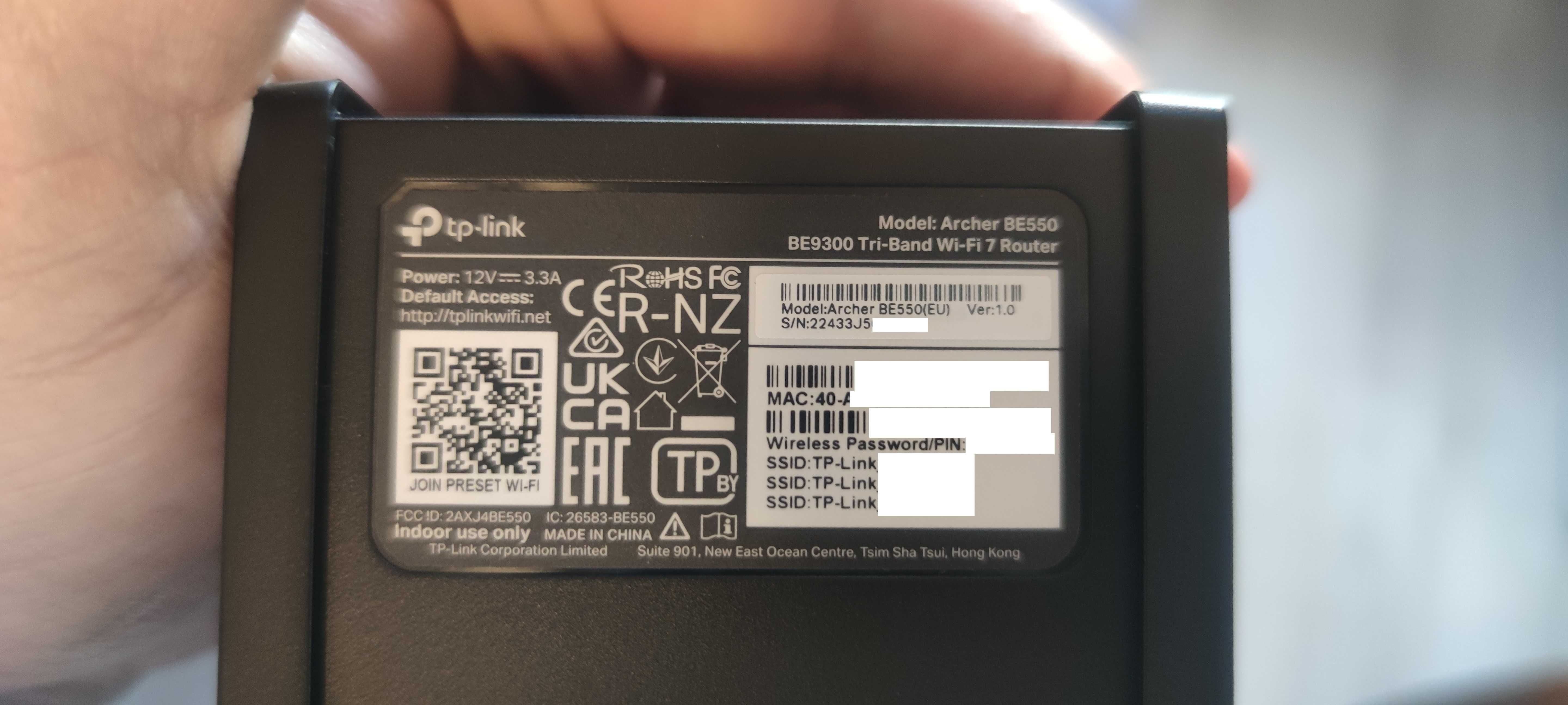 Router TP LINK BE550 Tri-Band Wi-Fi 7 BE9300