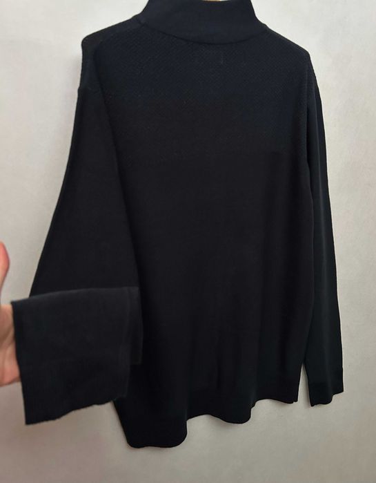 Pierre Cardin _ Granatowy delikatny sweter ze stójką XL