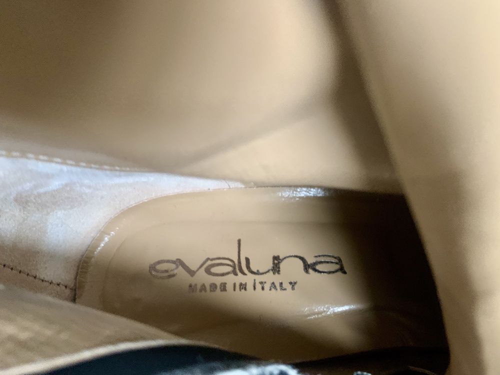 Włoskie czarne kozaki Evaluna designerski obcas