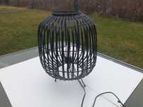 Lampa podłogowa stołowa czarna rattan