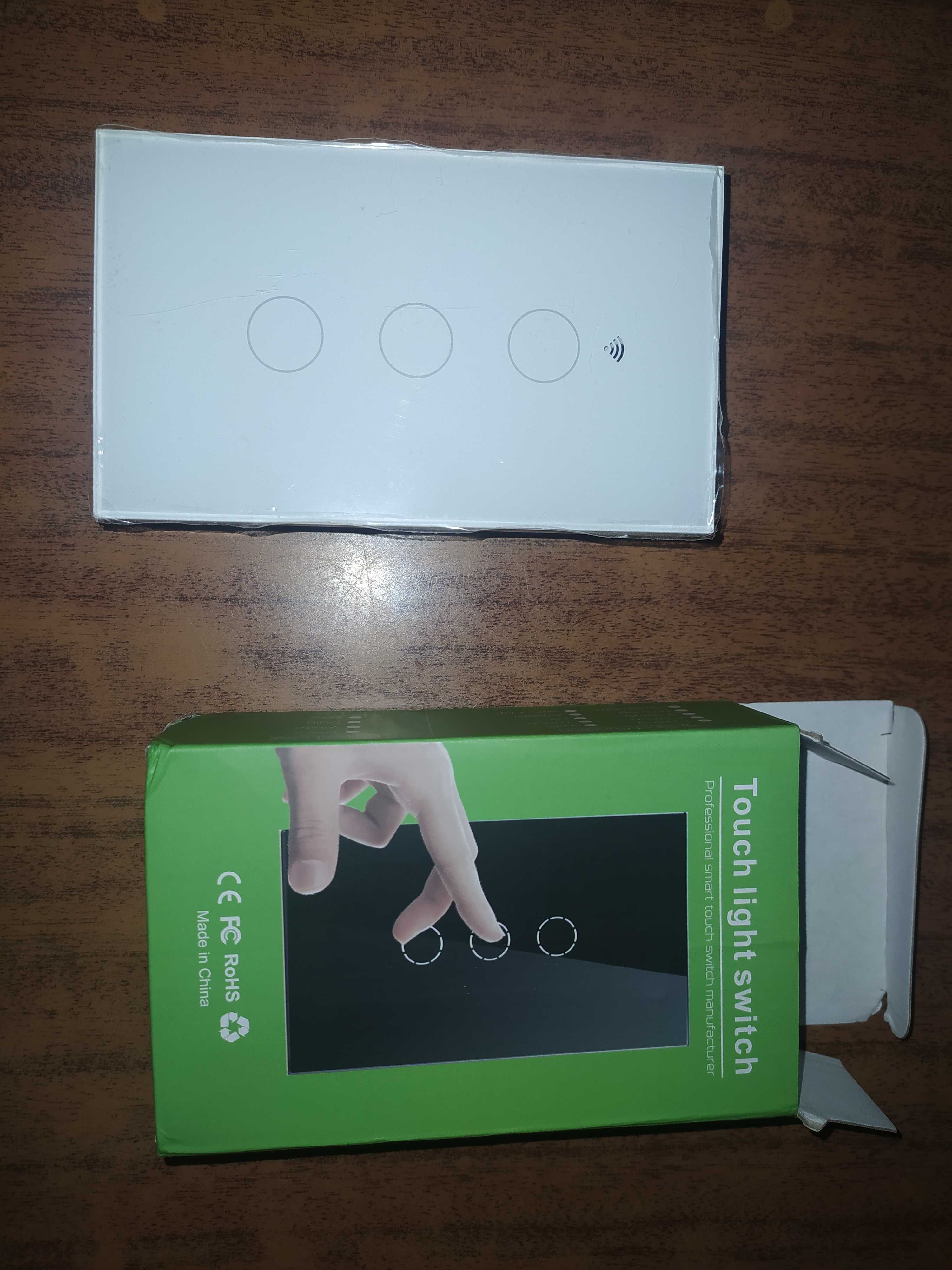 Comutador para 3 luzes de toque reage ao toque com wifi