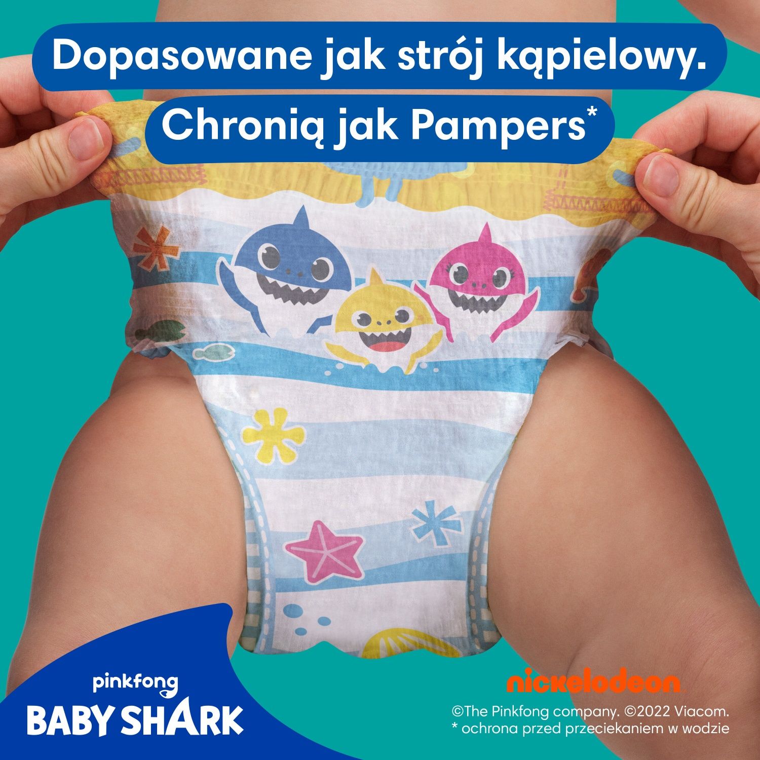 Pieluchomajtki PAMPERS Splashers Baby Shark (12 szt.) do wody