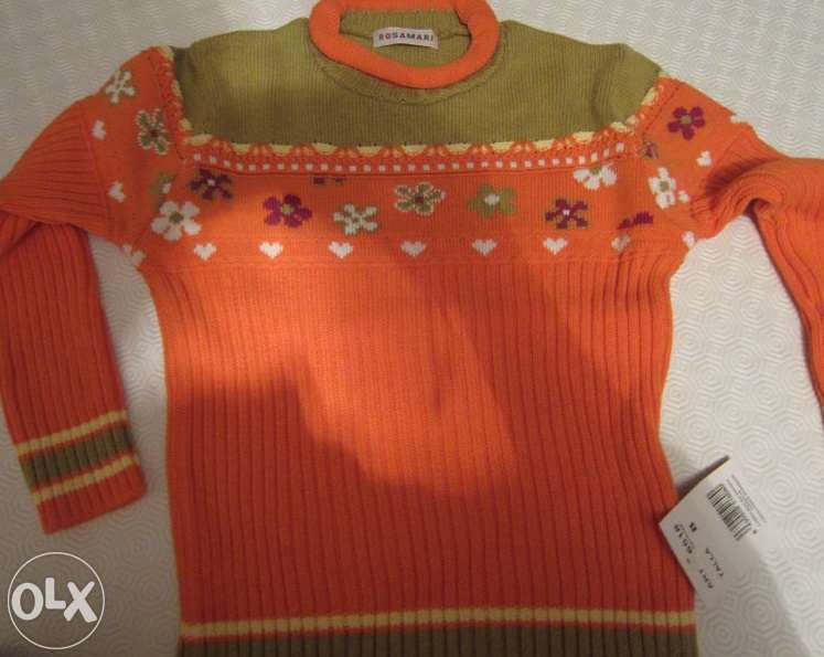 Camisola Menina Rosamari Laranja e Verde 6 Anos e 8 Anos NOVA