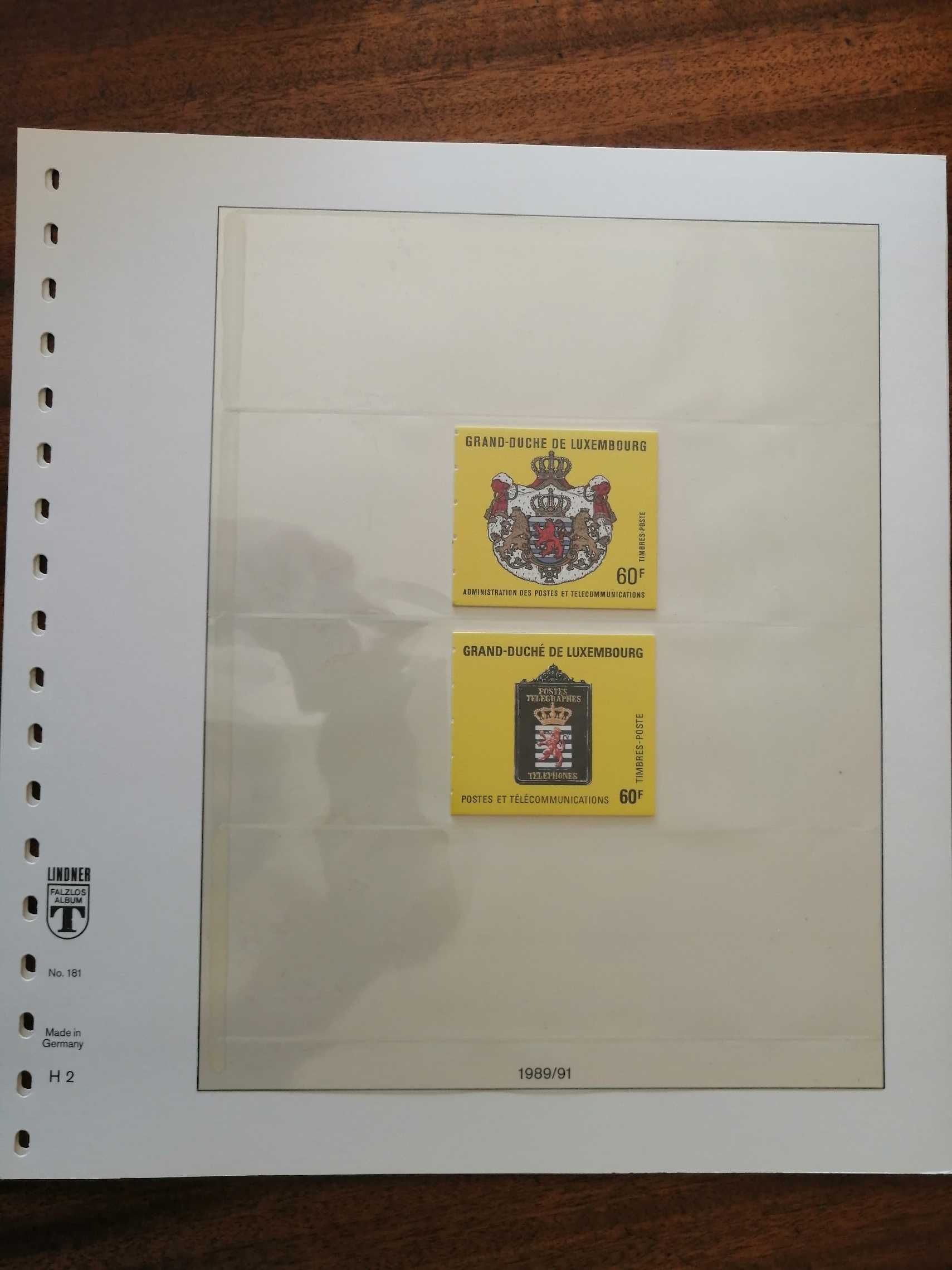 Luxemburgo 1990/95 colecção de selos em 14 folhas Lindner