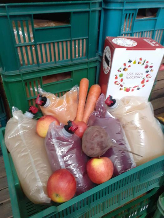 Naturalne soki jabłko burak gruszka marchew pomidor owocowe warzywne