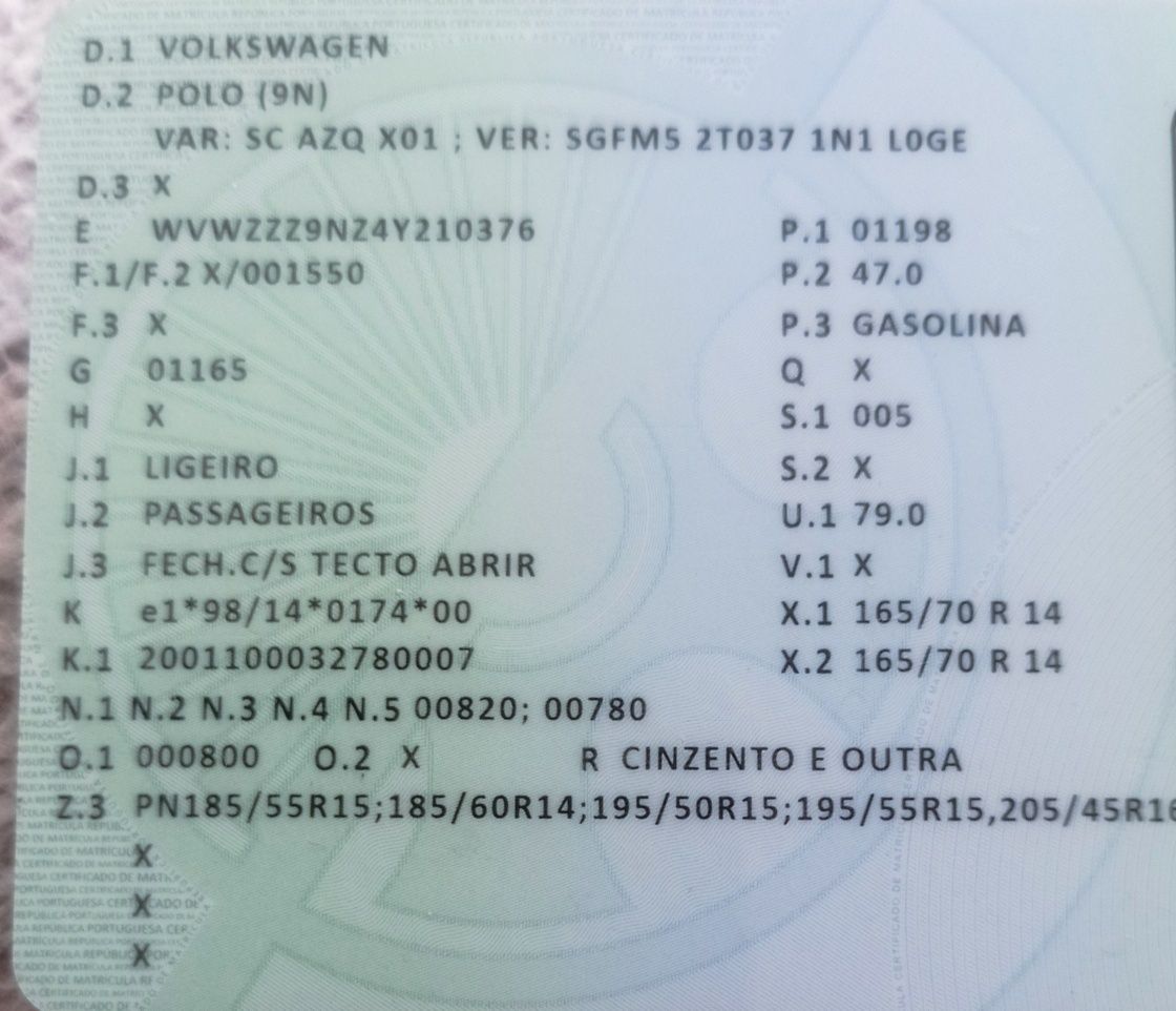 VW polo 1.2 gasolina