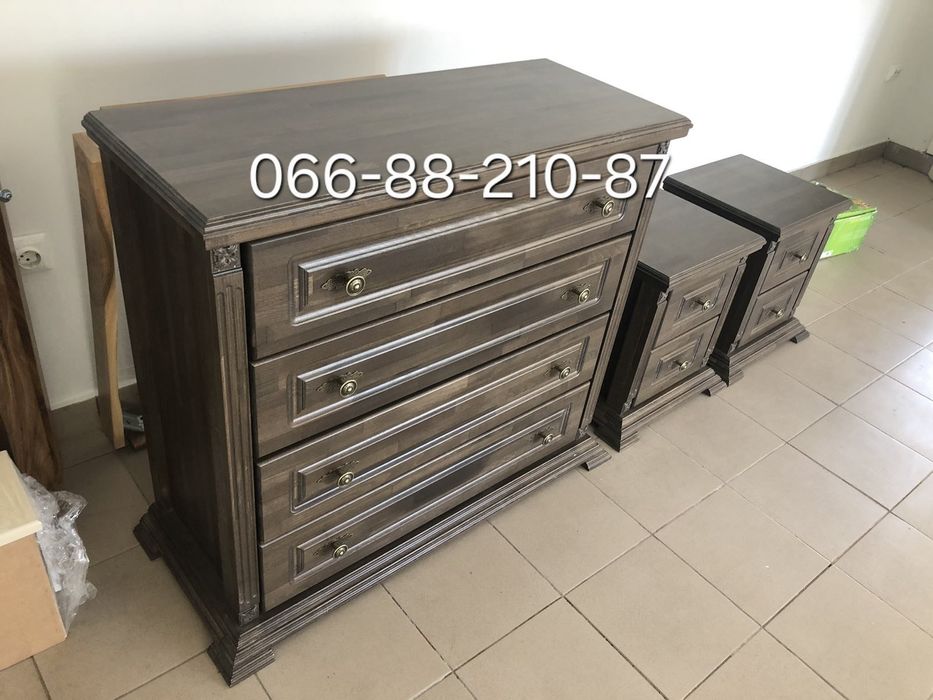 Комоди,  приліжкові тумба, шафа з натурального дерева бук