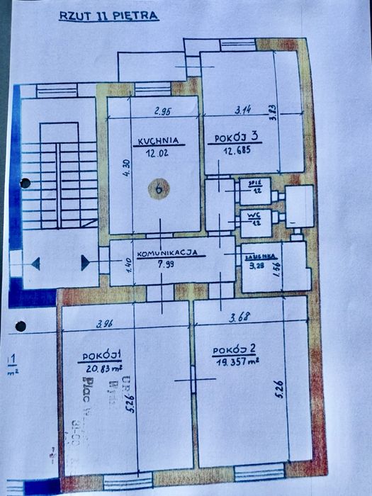 Kamienica 78.5m | 3 pokoje | 2balkony z ladnym widokiem | piwnica