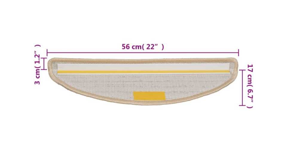 Nakładki na schody, 15 szt., kremowe, 56 x 17 x 3 cm