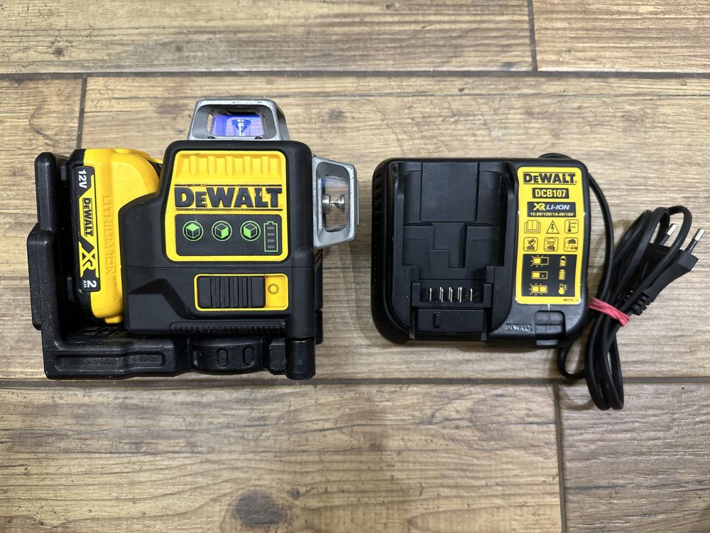 Laser samopoziomujący 360° DeWalt DCE089G + bateria 2AH + DCB107