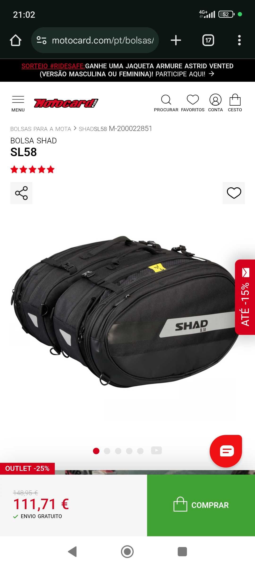 Bolsas SHAD Mota