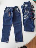 Spodnie dziewczęce jeansowe nowe 98-116