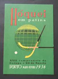Postal 1956 Hóquei em Patins Campeonato Mundo Palácio de Cristal Porto