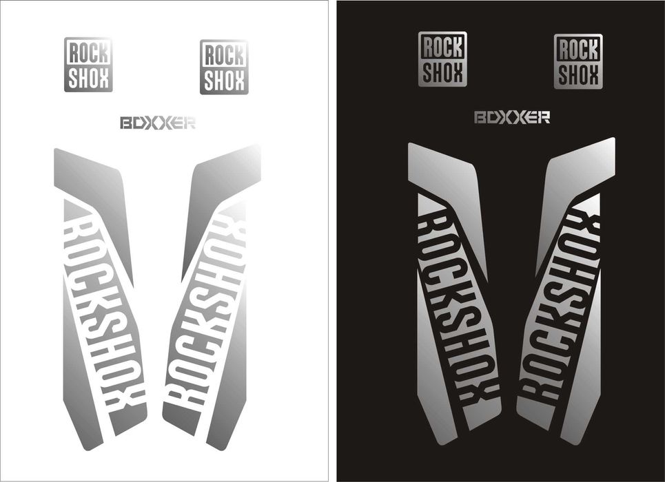 BOXXER  ROCK SHOX srebrna naklejka na Amortyzator widelec