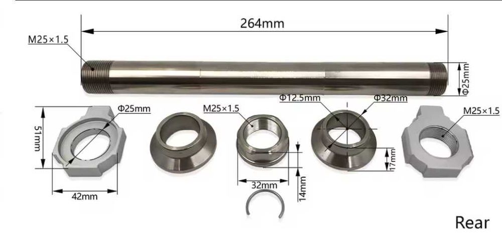 Ktm HUSQVARNA GASGAS oś koła tył