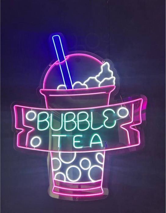 Bubble tea бабл ті велика вивіска табличка лед