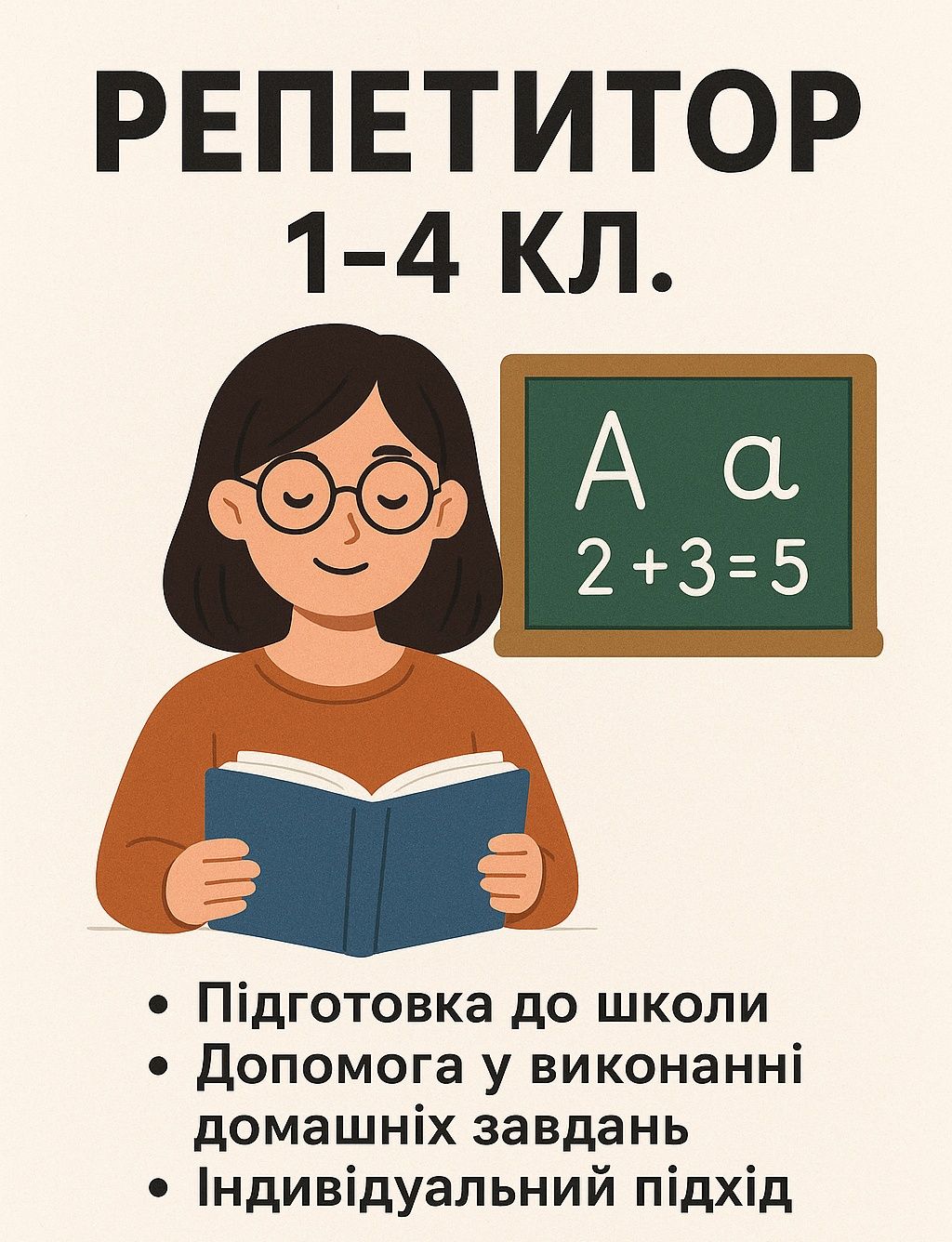 Репетитор 1-4 класів. Математика і українська мова.