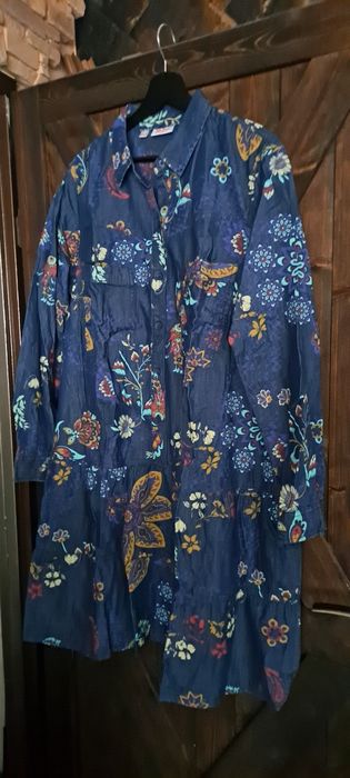 sukienka elegancka kwiaty przyjęcie bal urodziny wakacje lato 46 48