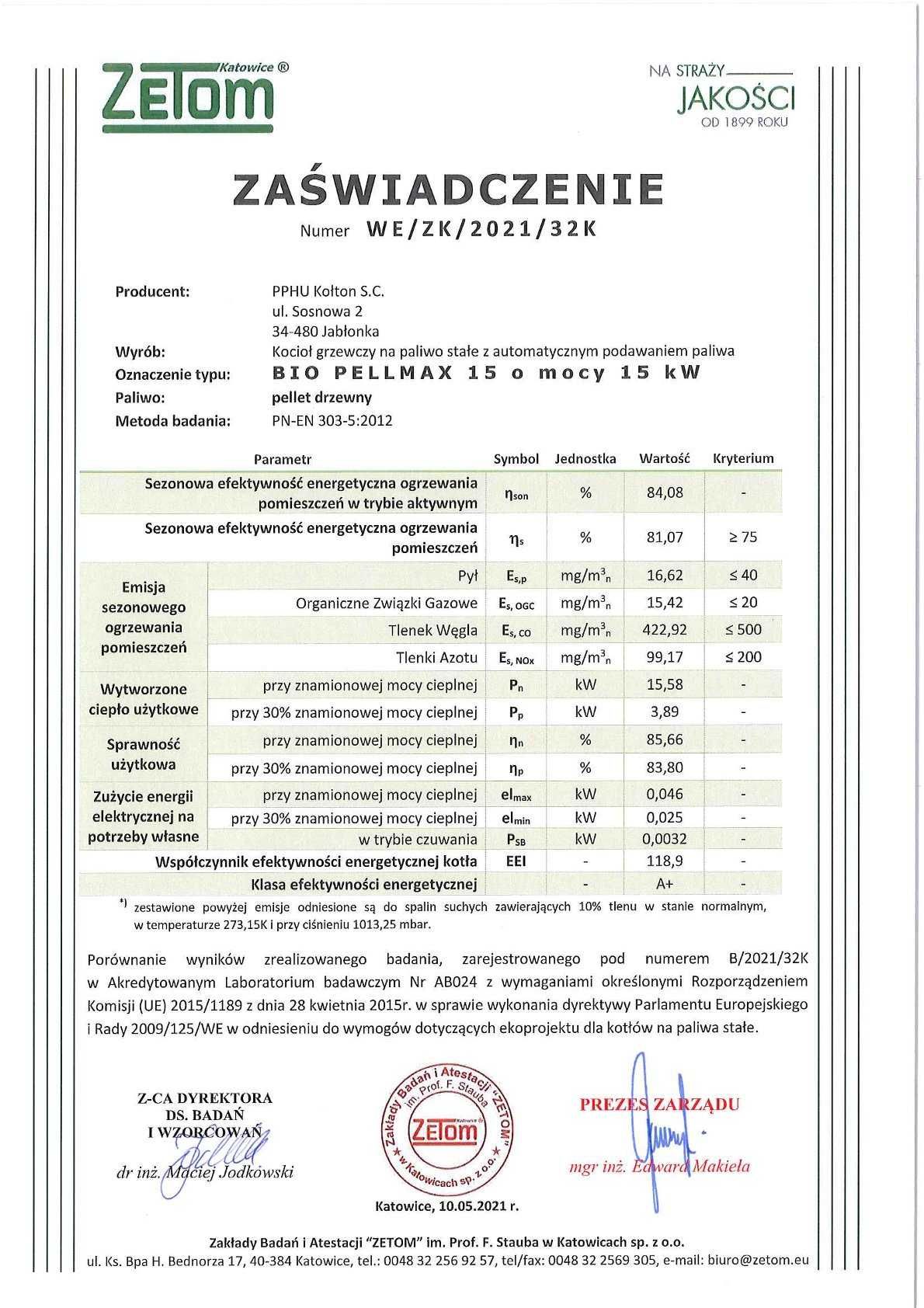 Kocioł Kołton BIO PELLMAX  15kW - Dotacje - Dostawa Gratis