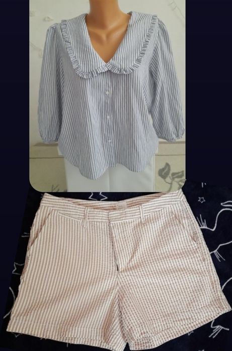 Сорочка, блузка у біло- синю смужку від бренду TU