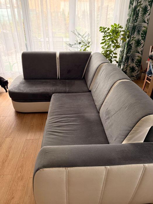 Kanapa narożnik rozkładany Agata Meble, szary