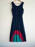Granatowa sukienka maxi L retro vintage jak nowa