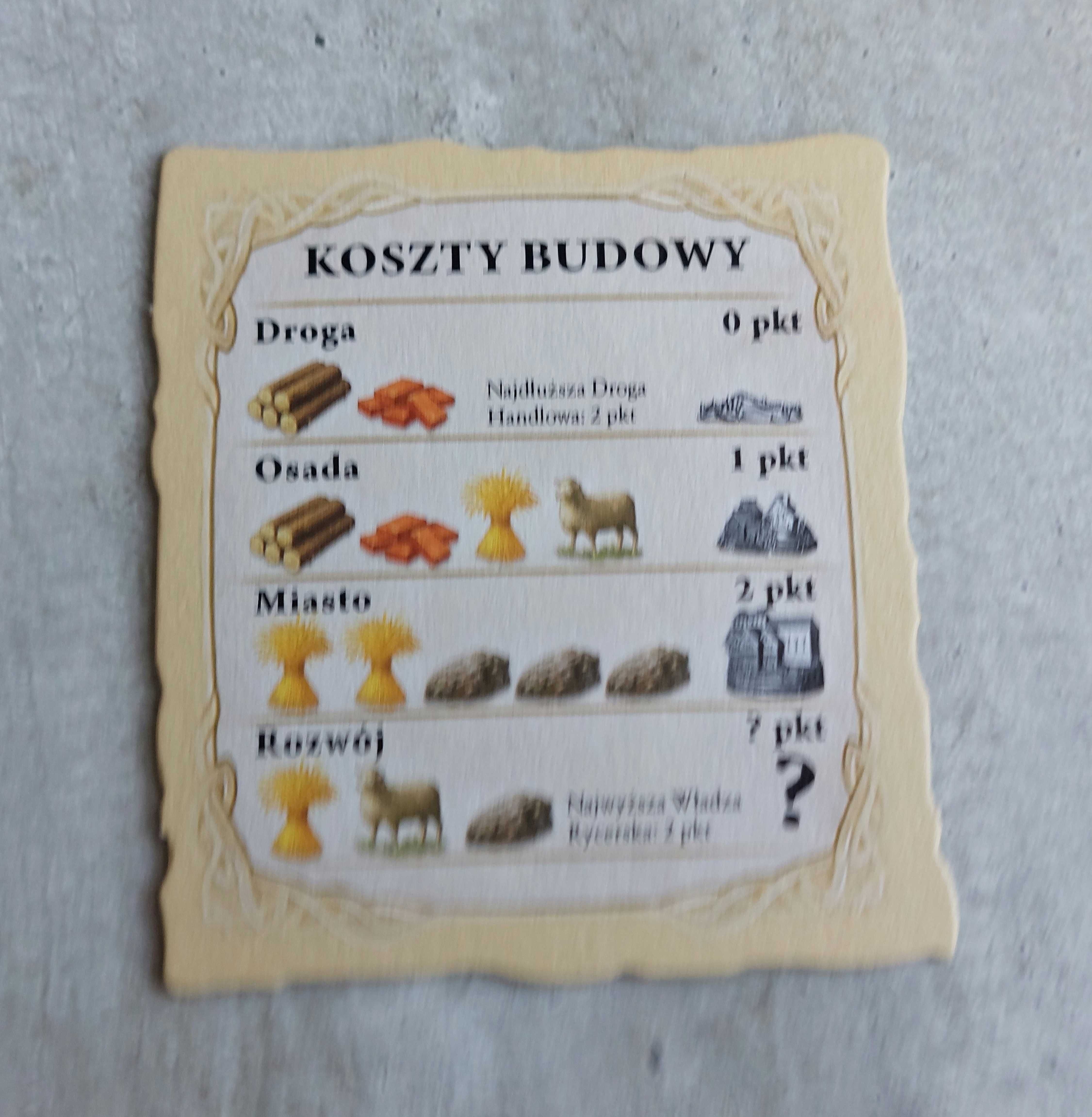 Catan karty budowy oryginalne elementy na sztuki