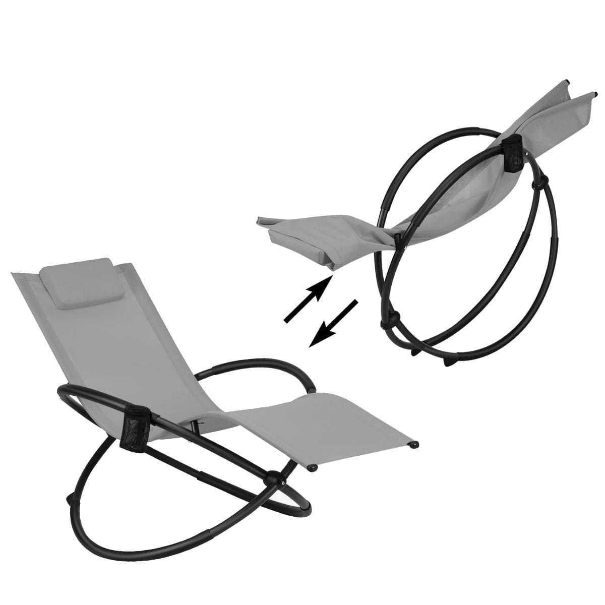 Składane krzesło bujane orbitalne 74 x144 x 84,5 cm