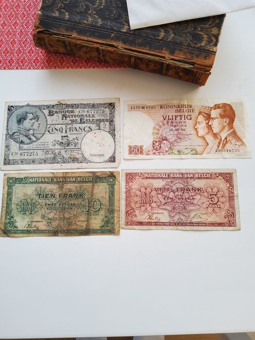 Belgijskie banknoty z lat 30 i 40-tych XX wieku