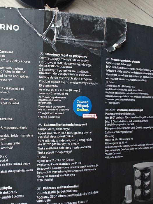 Obrotowy regał na przyprawy pojemniki na przyprawy Livarno
