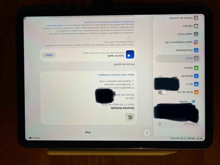 iPad Air 11 M3 256gb + Apple Pencil Pro (garantia e factura)