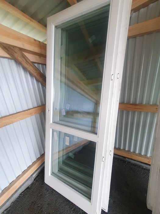 NOWE DRZWI/OKNA Balkonowe Drewniane Sosnowe 88x231cm 3 sztuki białe