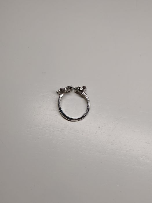 Srebrny pierścionek z motylkami kryształowymi regulowany old money y2k