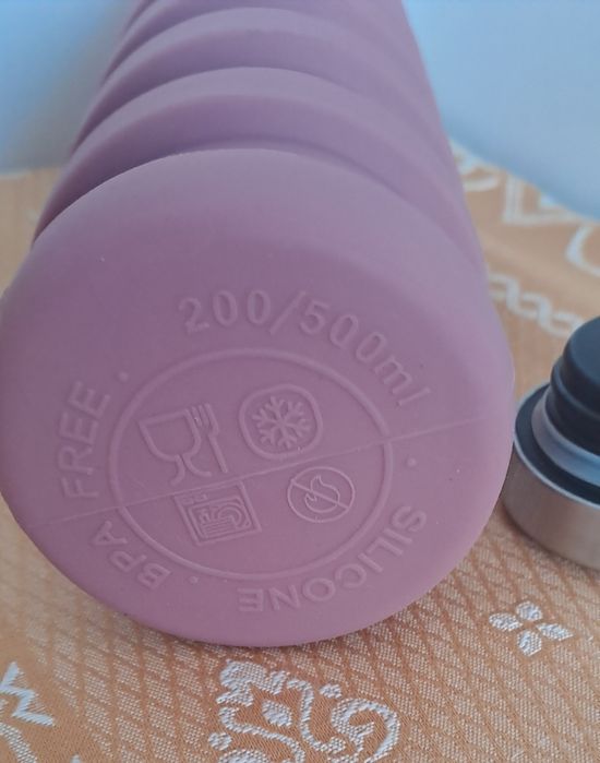 Garrafa de água em silicone 500ml, Nova