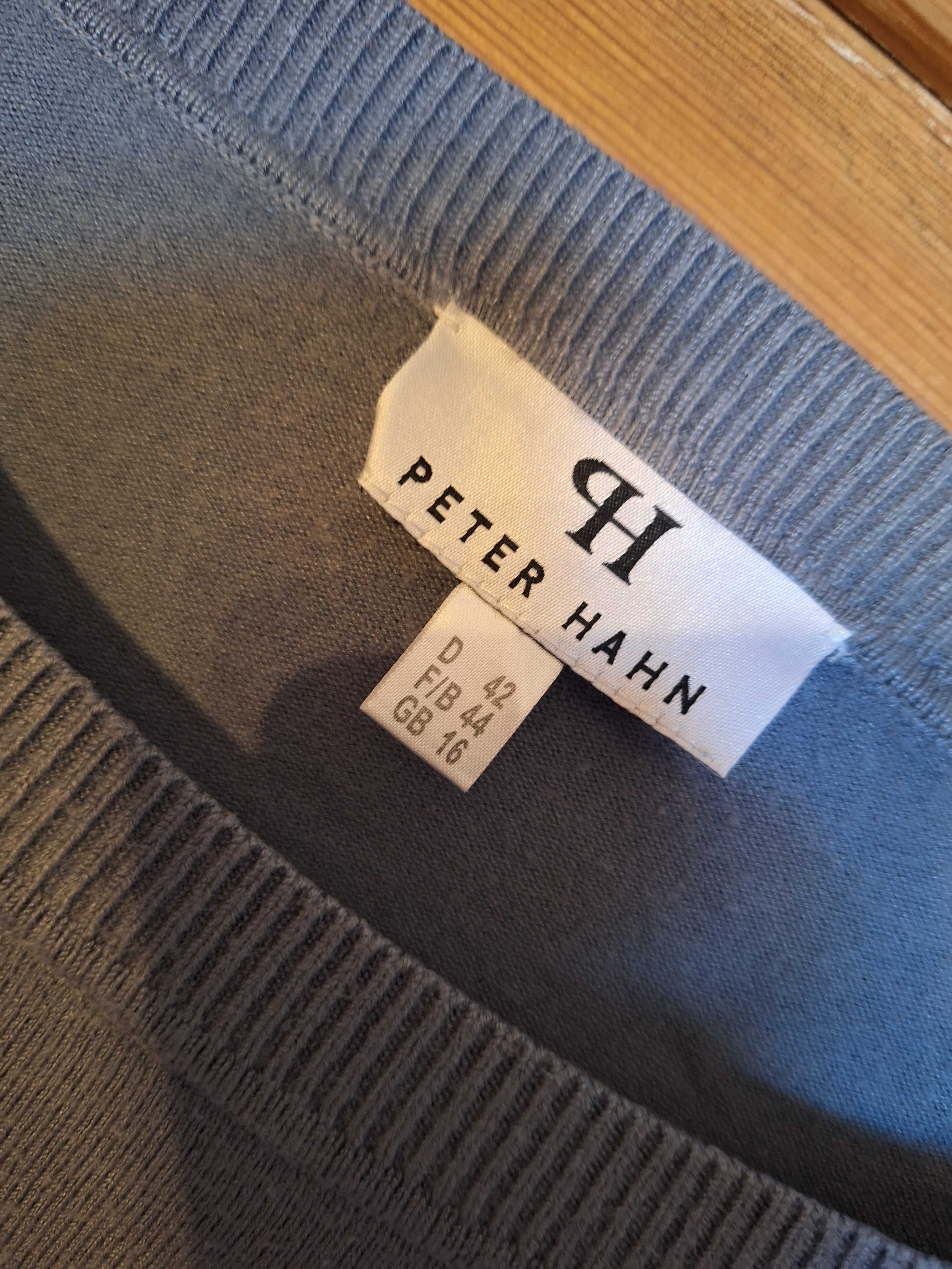 PETER HAHN Sweter bluzka z falbaną roz 44/46