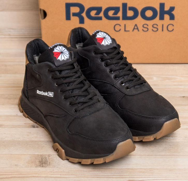 Зимние спортивные ботинки Reebok кожаные мужские, мужская зимняя обувь