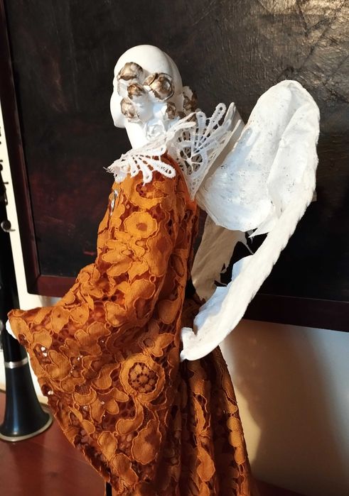 Anioł Elżbietański,figurka rzemiosło handmade powertex 45cm