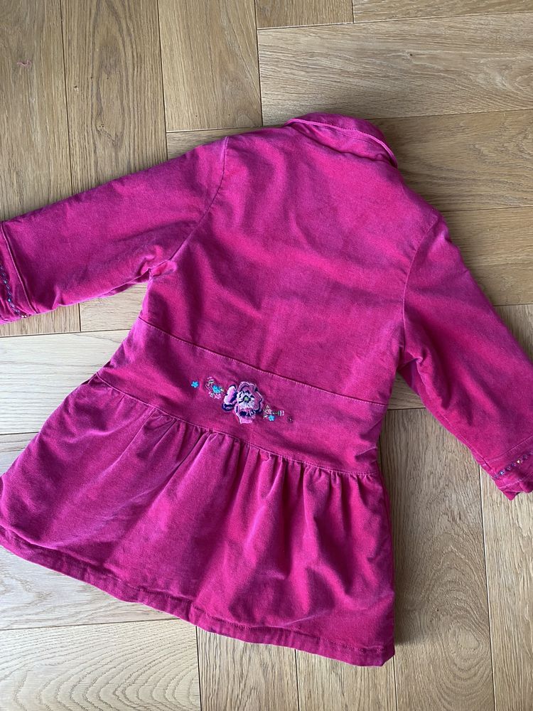 Kenzo Kids różowy płaszczyk z haftem