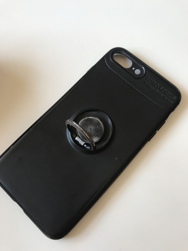 Silikonowe etui/case na iPhone 7+ z magnesem, czarne