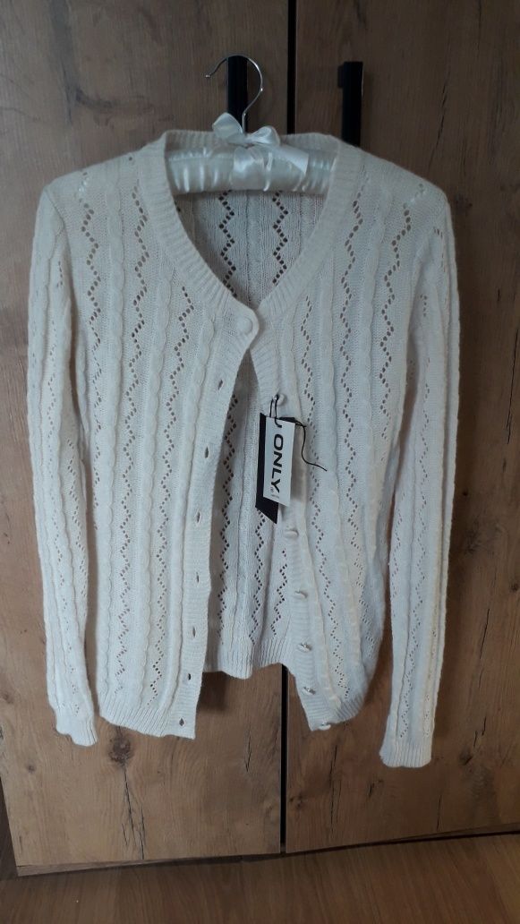 Sweter damski ONLY Nowy ! ażur biały r.S